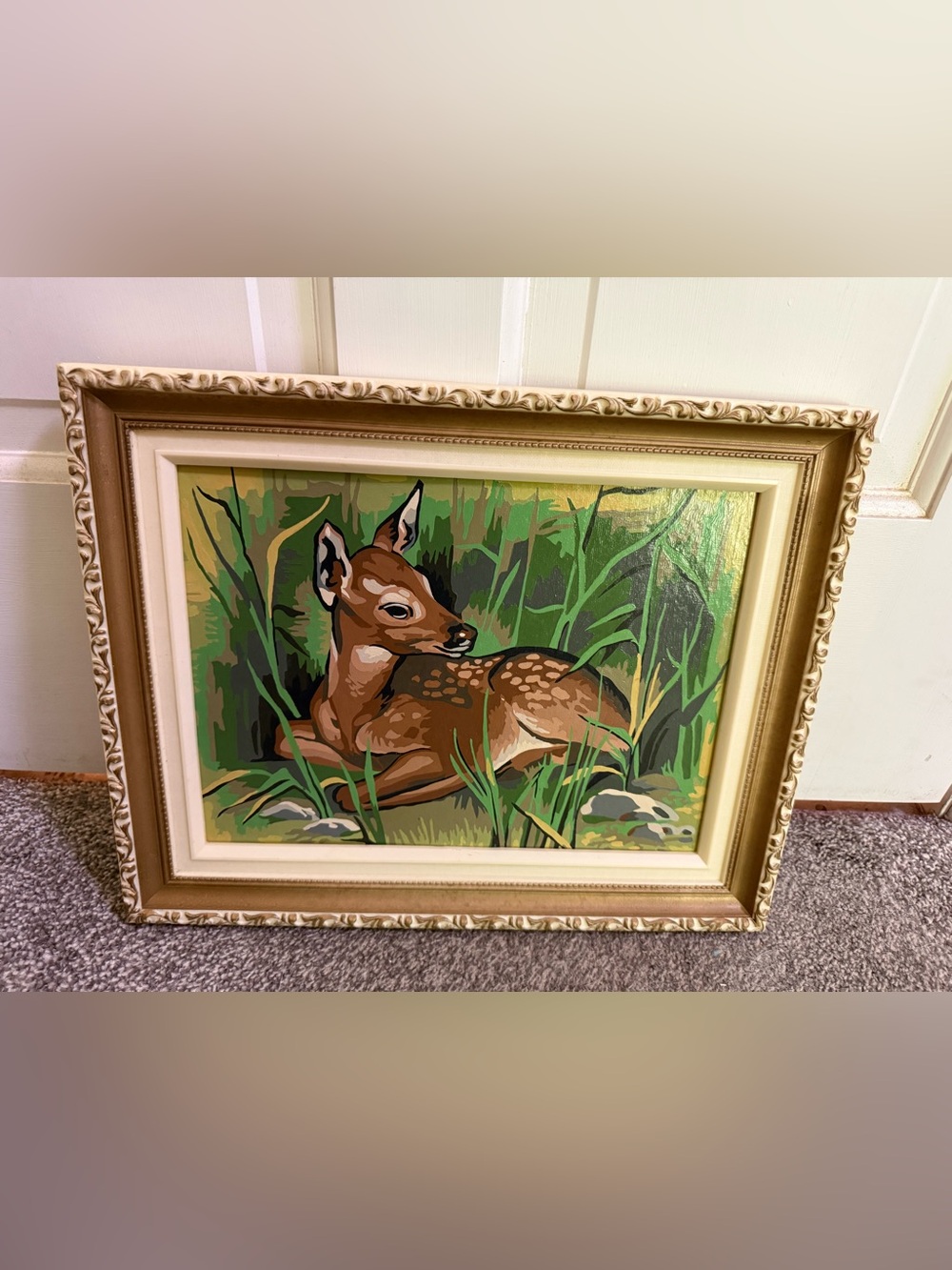 Framed Vintage Deer Art Wall Decor